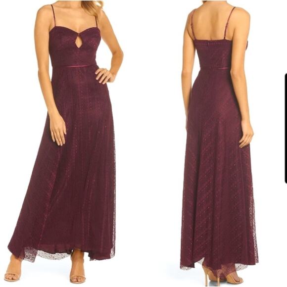 Jill Jill Stuart Purple Lace Cutout Sweetheart Formal Dress Gown Size 4 - Picture 1 of 16